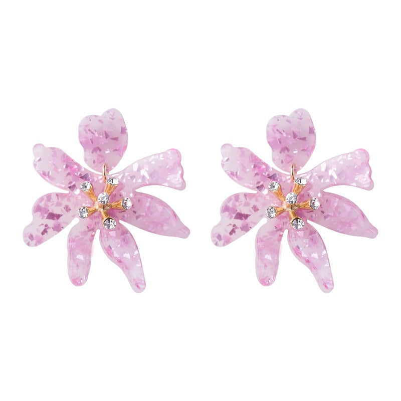 Resin earrings acrylic earrings flower shaped earrings vintage earrings