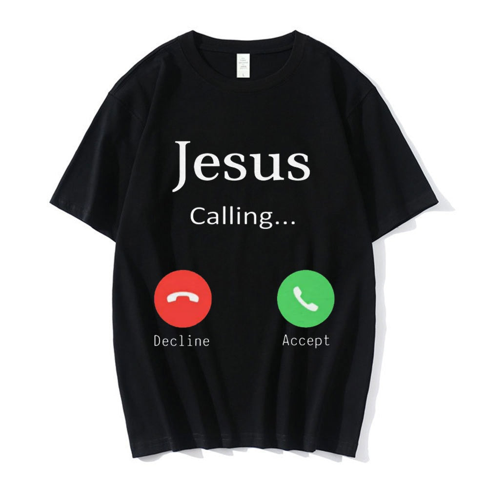Nicolas Cage Moshi Moshi Jesus Desu T-Shirt Men Funny Meme P