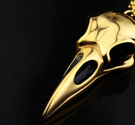 Crow Head Pendant Hip Hop Versatile Titanium Steel Necklace Personalized Couple Jewelry for Men and Women