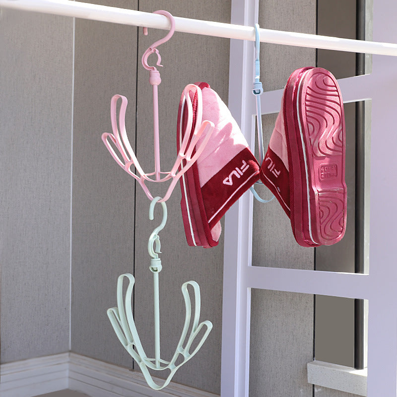 Windproof Double Hook Balcony Shoe Drying Rack Multi-Functional Shoe Hanger Drying Shoe Rack Hook Drying Shoe Rack