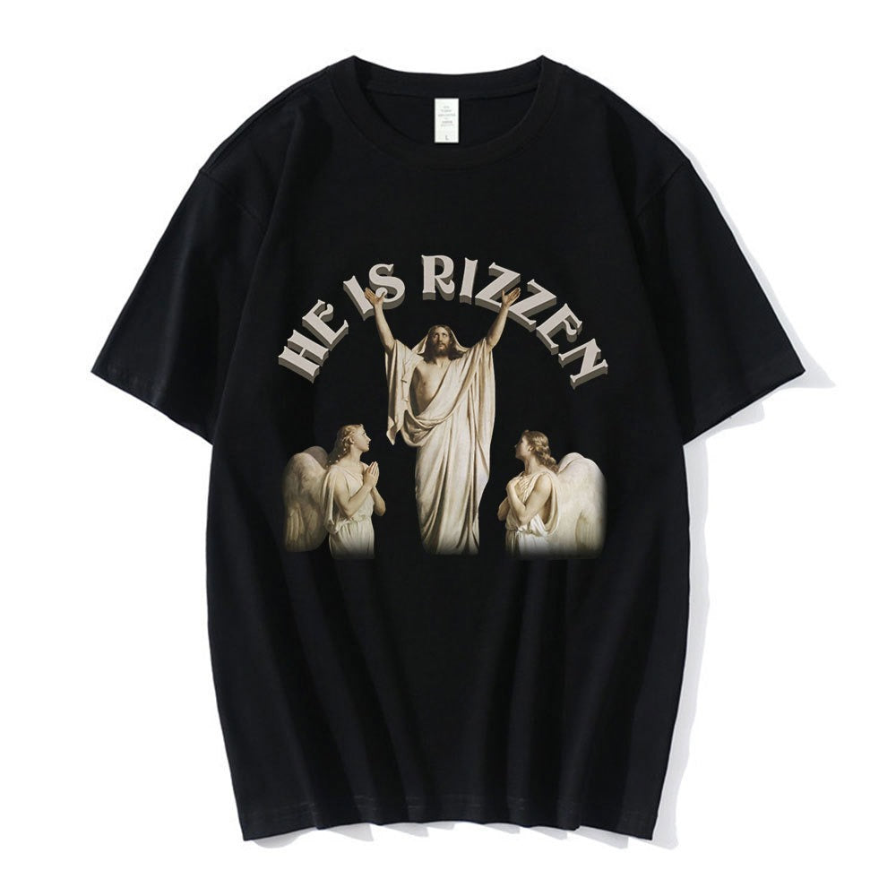 Nicolas Cage Moshi Moshi Jesus Desu T-Shirt Men Funny Meme P