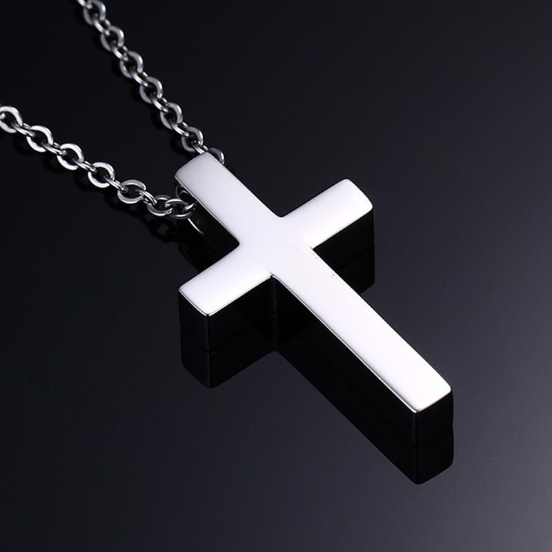 Vnox Classic Blank Cross Necklaces Prayer Christ Men Jewelry