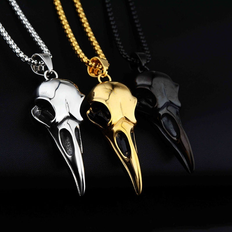 Crow Head Pendant Hip Hop Versatile Titanium Steel Necklace Personalized Couple Jewelry for Men and Women
