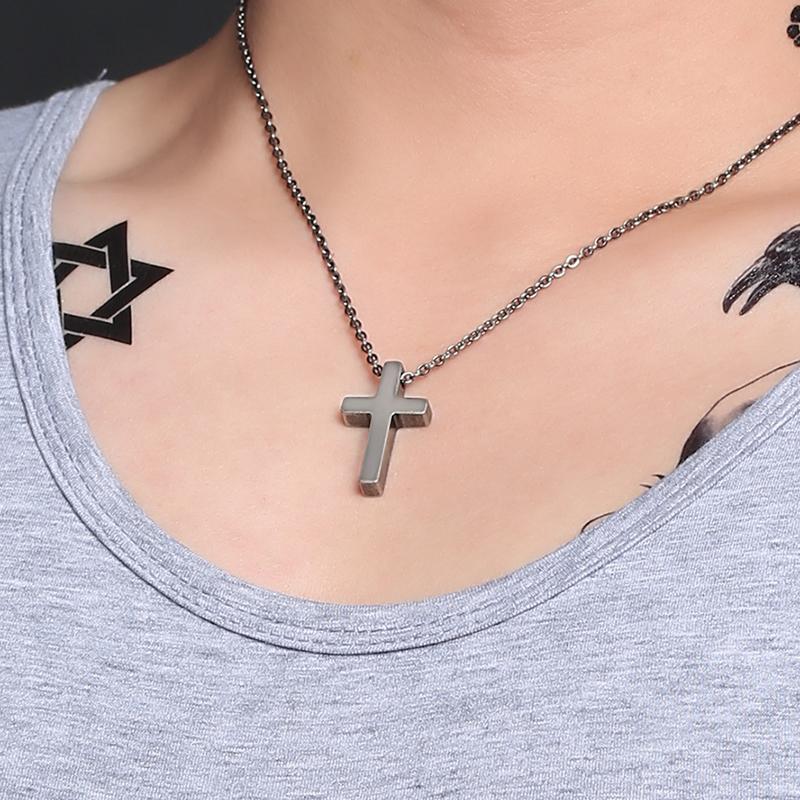 Vnox Classic Blank Cross Necklaces Prayer Christ Men Jewelry