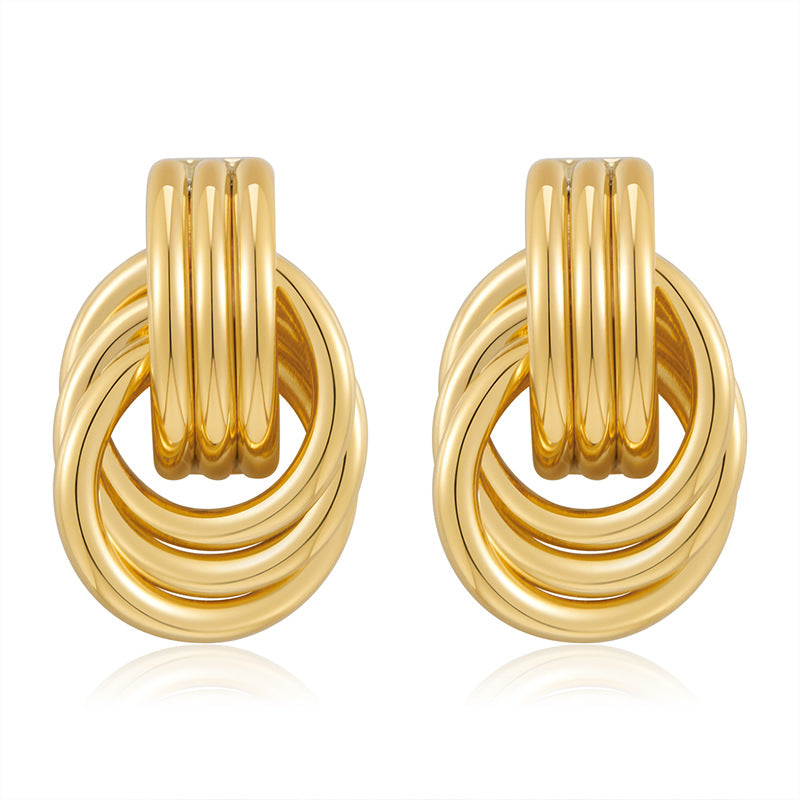 Knot geometric earrings, fashionable women's pendant earrings