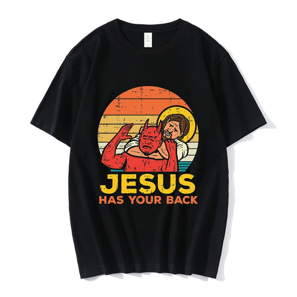 Nicolas Cage Moshi Moshi Jesus Desu T-Shirt Men Funny Meme P