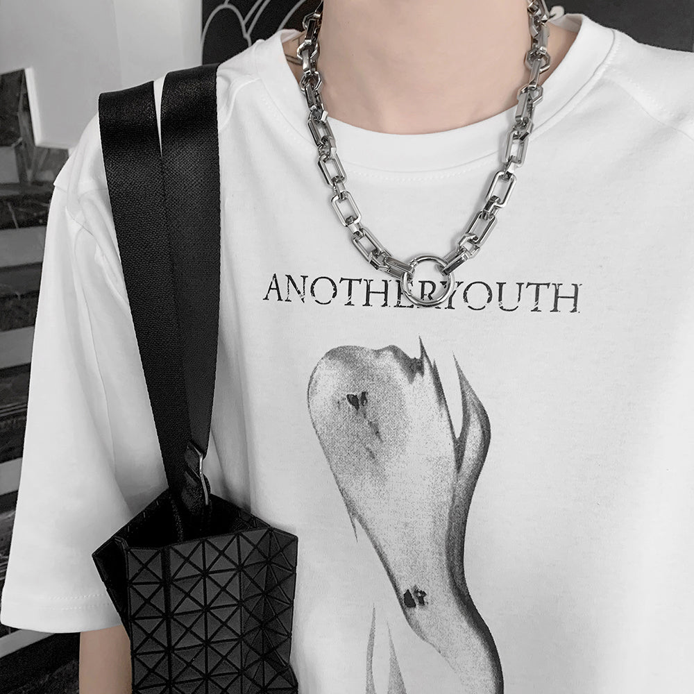 Metal Bamboo Knot Chain Necklace Round Collarbone Chain Temperament Necklace