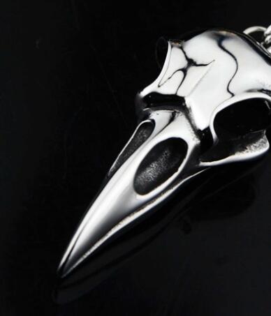 Crow Head Pendant Hip Hop Versatile Titanium Steel Necklace Personalized Couple Jewelry for Men and Women
