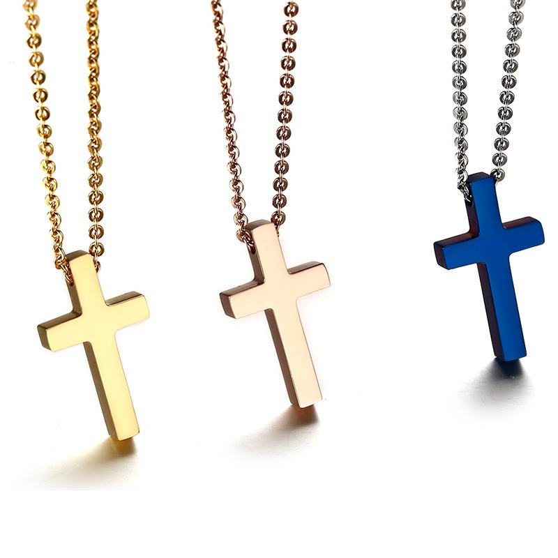 Vnox Classic Blank Cross Necklaces Prayer Christ Men Jewelry