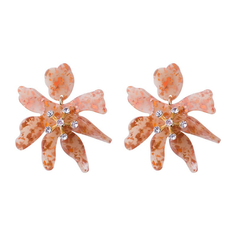 Resin earrings acrylic earrings flower shaped earrings vintage earrings