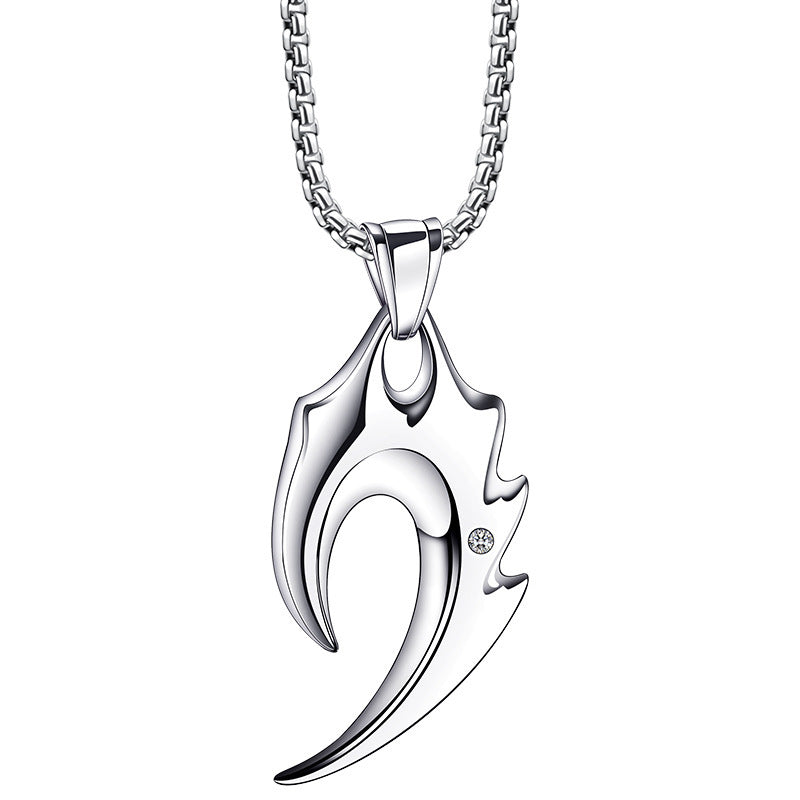 Hip-Hop Authentic Personality Japanese And Korean Simple Titanium Steel Jesus Cross Necklace Men's Jewelry Pendant Women