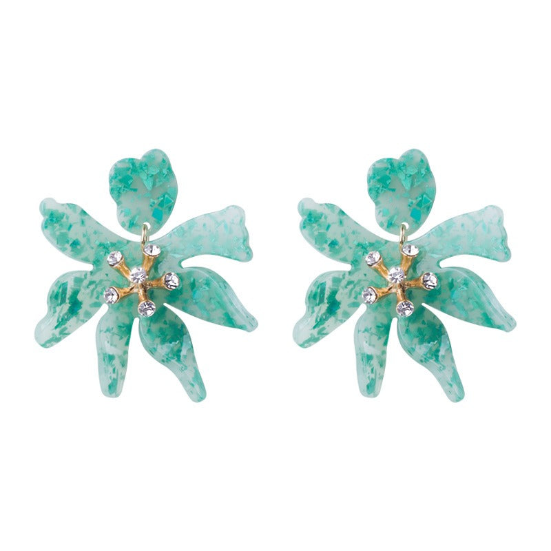 Resin earrings acrylic earrings flower shaped earrings vintage earrings