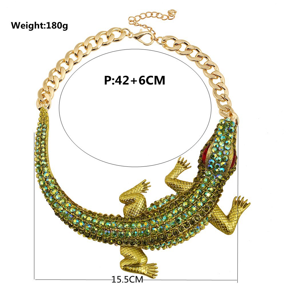 Fashion Accessories Exaggerated Necklace Diamonds Noble Crocodile Clavicle Chain Necklace
