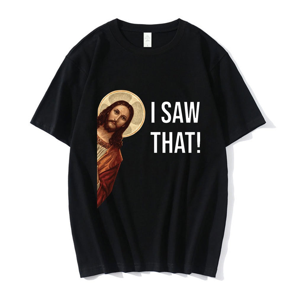 Nicolas Cage Moshi Moshi Jesus Desu T-Shirt Men Funny Meme P