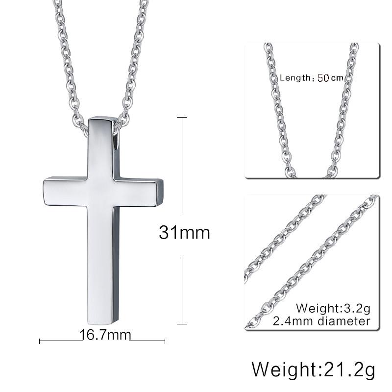Vnox Classic Blank Cross Necklaces Prayer Christ Men Jewelry