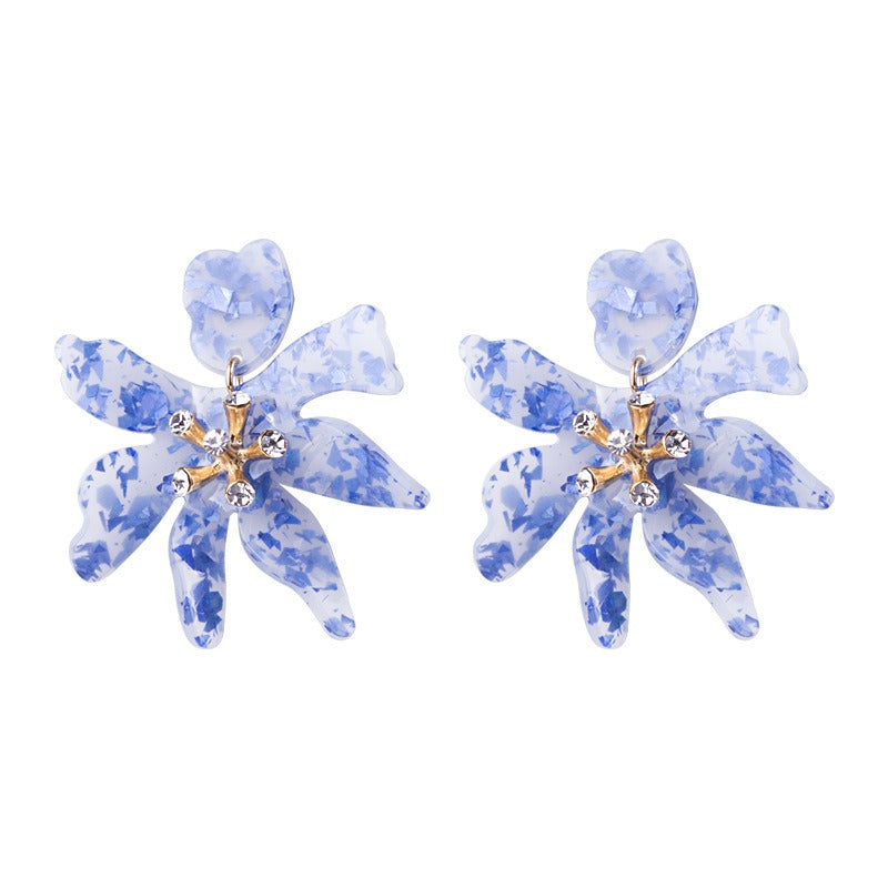 Resin earrings acrylic earrings flower shaped earrings vintage earrings