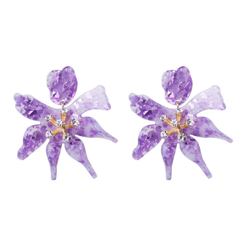 Resin earrings acrylic earrings flower shaped earrings vintage earrings
